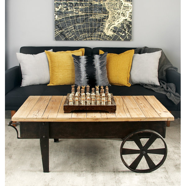 Cole & Grey Metal and Wood Coffee Table & Reviews Wayfair